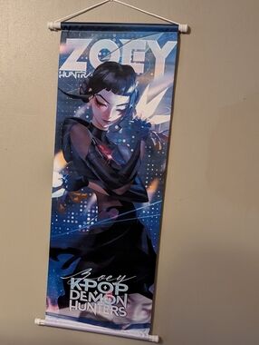 Zoey KPOP Demon Hunters Wall Scroll - Blue Black